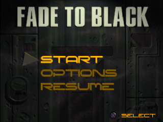 Fade To Black title screen for Playstation